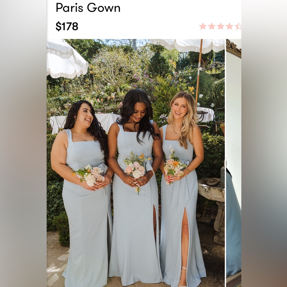 Show Me Your MuMu Paris Gown Steel Blue Stretch bridesmaid dress Size XL